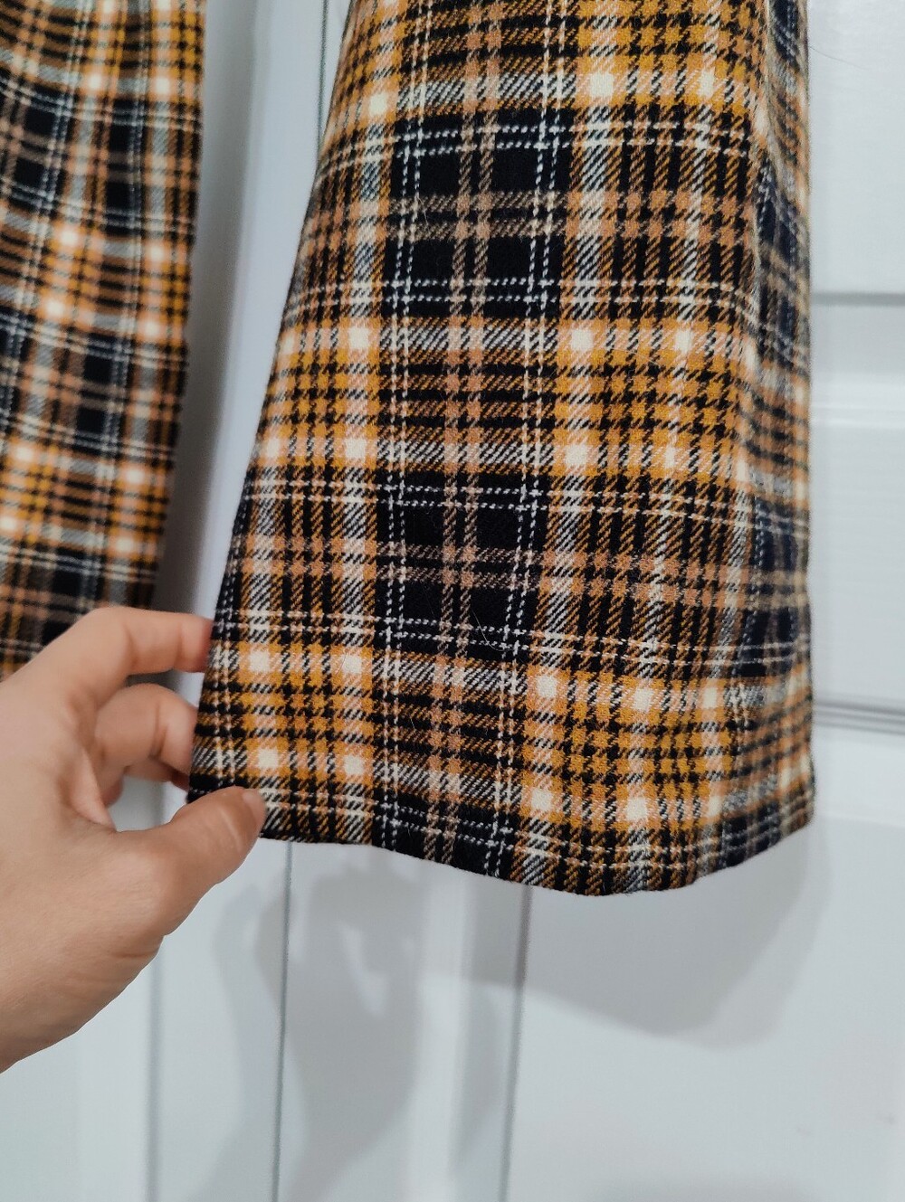 Vintage Pendleton Wool Plaid Wide Leg Pants High Waisted Amber Gold Medium USA - Picture 5 of 16